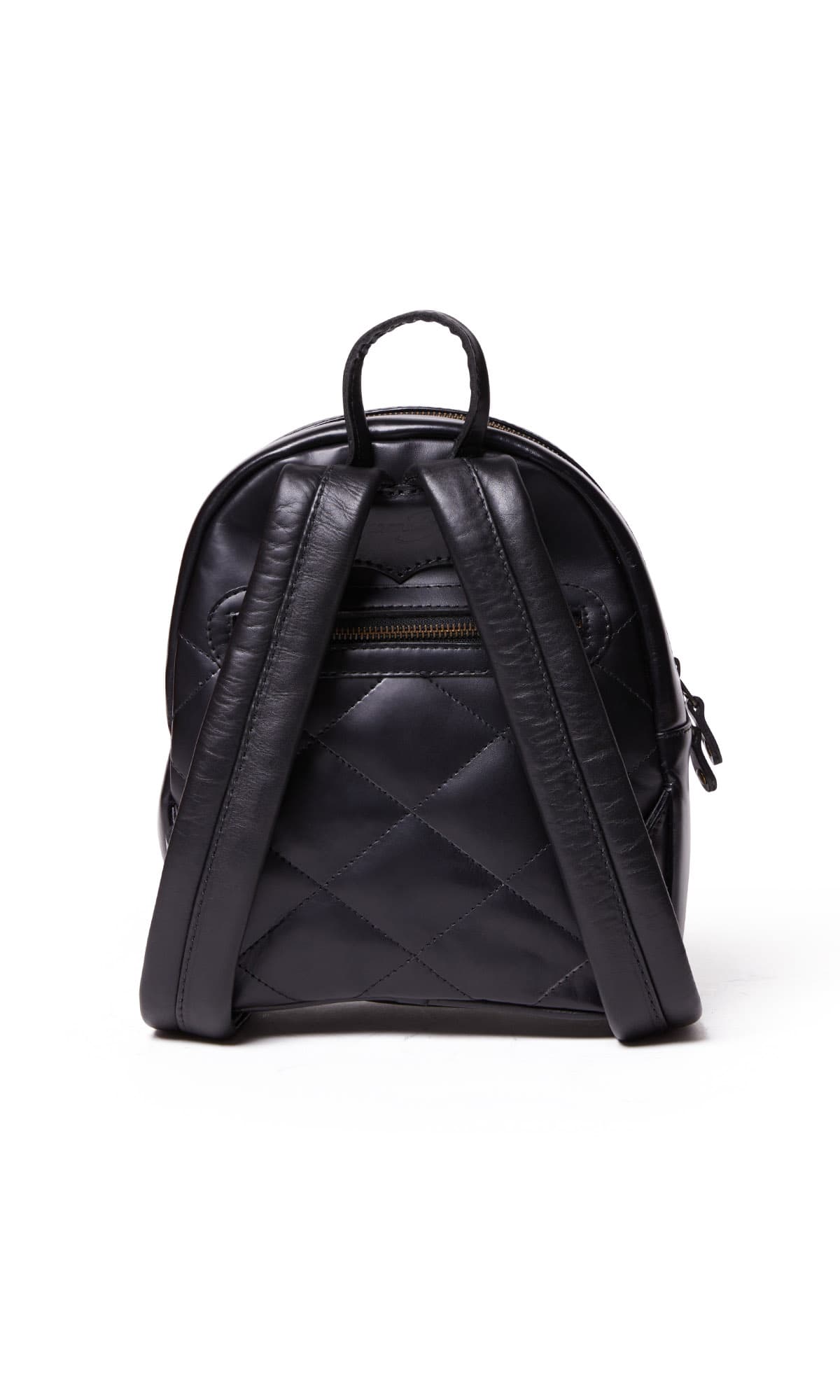 Black leather look backpack hotsell