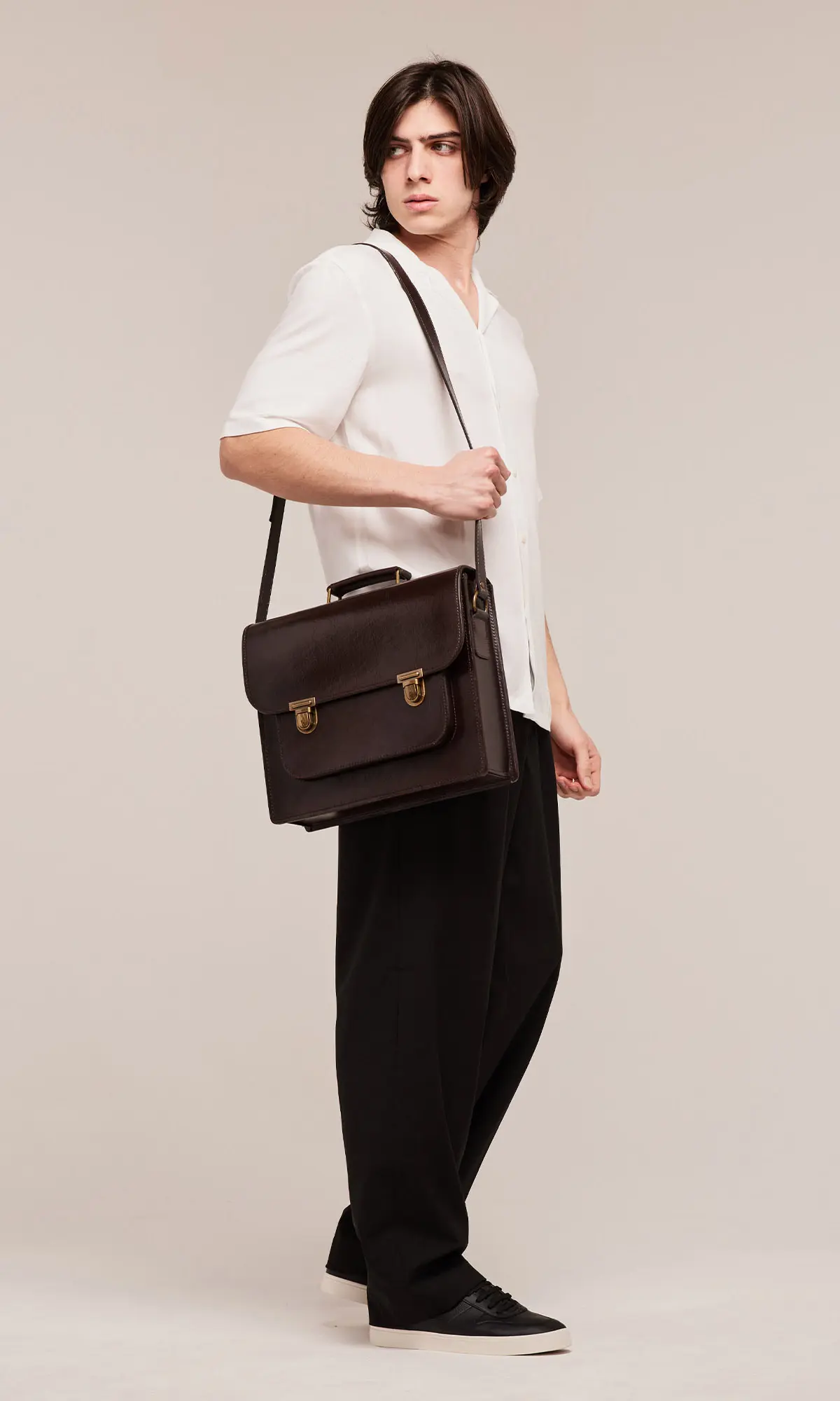 Medium leather 2024 satchel bag